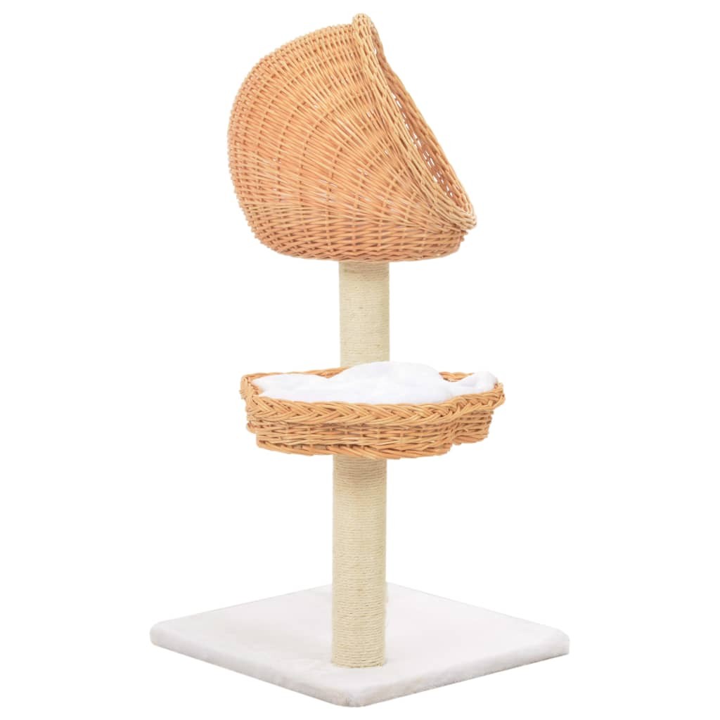Cat Tree with Sisal Scratching Post Natural Willow Wood